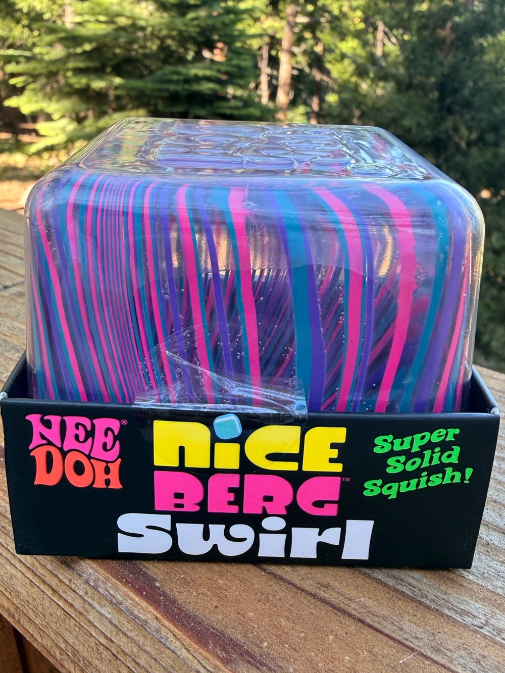 NeeDoh Nice Berg Swirl Solid Squish Pink Blue Purple - Picture 3 of 5
